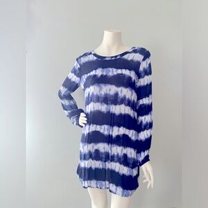 Billabong Long Sleeve Dress Women’s Medium Blue Tie Dye Beach Surf Cover Up